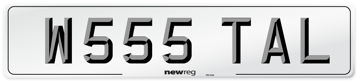W555 TAL Number Plate from New Reg
